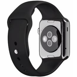 Apple Watch Series 3 (2017) GPS + Cellular 38 mm - Stainless steel Silver - Sport band Black