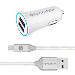 Powerp Dual Port Rapid Car Charger With Braided Micro USB Charge & Sync Cable Smartphone Accessories