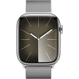 Apple Watch Series 9 (2023) GPS + Cellular 45 mm - Stainless steel Silver - Milanese loop Gray