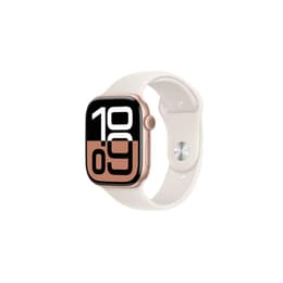 Apple Watch Series 10 (2024) GPS + Cellular 42 mm - Aluminium Rose Gold - Sport band Starlight