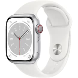 Apple Watch (Series 8) September 2022 - Cellular - - Aluminium Silver - Sport band Silver