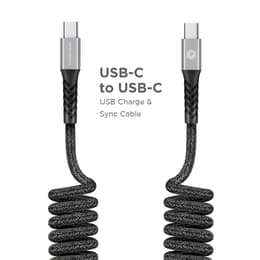 Powerp Type C To C Coiled Charge & Sync Cable - 4ft Cable