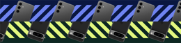 An image of multiple Samsung Galaxy S24 and Google Pixel 8 smartphones.