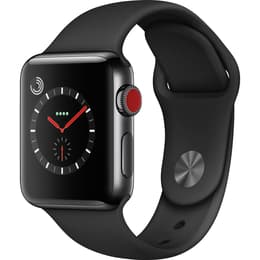 Apple Watch (Series 3) - Cellular - 42 mm - Stainless steel Space Black -  Sport Band Black