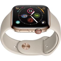 Apple Watch (Series 4) - Cellular - 44 mm - Stainless steel Gold - Sport  band Beige